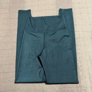 Beach Riot Sport Women's Dark Green Glitter Ankle Leggings S Polyester Spandex